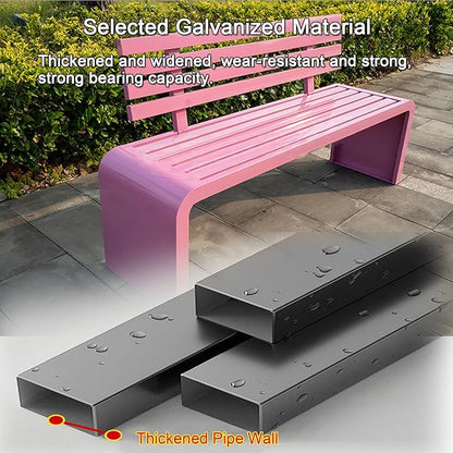Sturdy Metal Garden Bench for Outdoors, 660lb Capacity, Stylish Yellow Patio Seating for Yard, Entryway, Park, 150cm/59in Long, Durable Outdoor Furniture