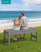 SERWALL 47 Inches Outdoor Bench Set of 2 - Photo 2
