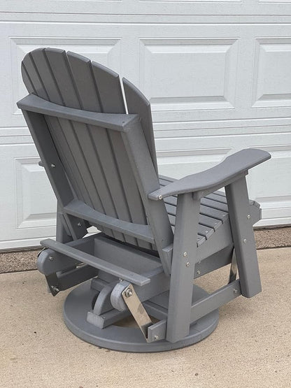 Phat Tommy Glider for Outside Patio - Outdoor Swivel Glider Chair - Poly Outdoor Furniture, Adirondack Porch Glider Chair, Cranberry Red