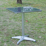 BTEXPERT Indoor Outdoor 27.5" Square Restaurant Table for Patio Stainless Steel Silver Aluminum Furniture with Base - Photo 9