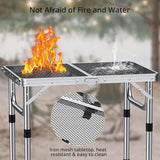 Anbte 2ft Folding Grill Table, Adjustable Height Max 27.5" Aluminum Camping Table, Heat-Resistant Tabletop, Lightweight - Photo 4