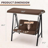 AECOJOY Outdoor Patio Swing Chair for Adults, 2-Seat Porch Swings with Adjustable Canopy - Photo 6