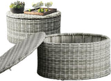 Elle Decor Vallauris Patio Outdoor Furniture Collection, Premium All Weather Wicker, Storage Coffee Table, Gray - Photo 1