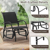 Giantex Swing Glider Chair W/Study Metal Frame Comfortable Patio Chair Love-Seat for Garden, Porch, Backyard, Poolside - Photo 9