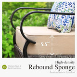 Sophia & William Metal Patio Furniture Set, 4 Seats Outdoor Conversation Set with Loveseat Sofa, 2 Swivel Chairs - Photo 4