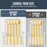 Best Choice Products Set of 2 Extra Wide Adjustable Steel Mesh Zero Gravity Lounge Chair Recliners w/Pillows and Cup - Photo 4