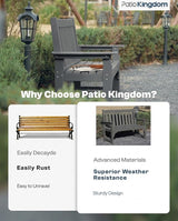 HDPE Garden Bench, All Weather 2-Person Outdoor Benches, Rust Free & Fade Resistant Patio Benches for Garden, Porch - Photo 9