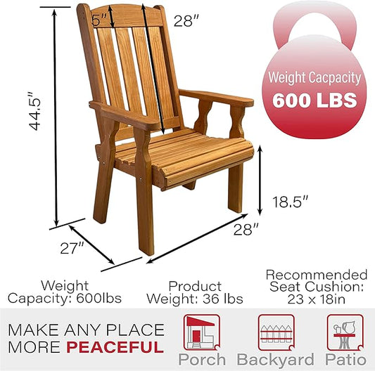 Amish Casual Heavy Duty 600 Lb High Back Mission Treated Patio Chair (Cedar Stain)