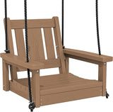 SERWALL HDPE Single Porch Swing, Heavy Duty Single Person Swing Chair with 2 Polypropylene Hanging Ropes - Photo 1