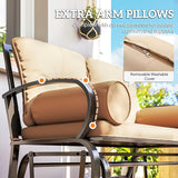 Outsunny Swing Glider Rocking Chair, Double Patio Bench, 2 Person Loveseat with Steel Frame, Cushions, Pillow Armrests - Photo 5