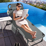 ABORON 3-in-1 Folding Patio Lounge Chair, 440LB Heavy-Duty Tri-Fold Guest Bed with Plush Cotton Cushion - Photo 2