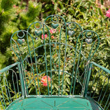 Zaer Ltd. Vintage Style Metal Patio Furniture with Heart Design Accents, Outdoor/Indoor Decor (Antique Green, Arm Chair) - Photo 5