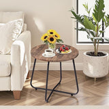 VECELO Patio Outdoor Side Snack Table,Small Round Anti-Rust Metal Style for Garden Balcony,Yard,Living Room - Photo 9