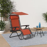 Best Choice Products Folding Zero Gravity Outdoor Recliner Patio Lounge Chair w/Adjustable Canopy Shade, Headrest - Photo 2