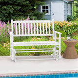 Giantex Outdoor Glider Bench Chair - 2 Person Loveseat, Porch Rocking Glider with Safe & Gentle Gliding - Photo 8