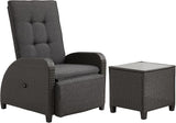 Green4ever Outdoor Patio Recliner with Adjustable Backrest and Footrest, All-Weather Wicker Patio Chair with Side Table - Photo 6