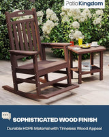 Classic Outdoor Rocking Chair Set with Side Table & 11FT Cantilever Umbrella, 4-Piece HDPE Rocking Lawn Chairs - Photo 5