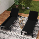 HAPPYGRILL Aluminum Chaise Lounge Chair, Heavy-Duty Patio Recliner W/ 6-Level Backrest & Breathable Fabric - Photo 8