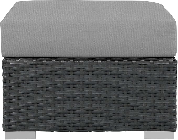 Modway EEI-1855-CHC-GRY Sojourn Outdoor Patio Sunbrella Ottoman in Canvas Gray - Photo 4