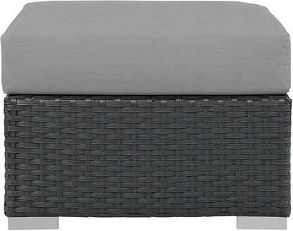 Modway EEI-1855-CHC-GRY Sojourn Outdoor Patio Sunbrella Ottoman in Canvas Gray