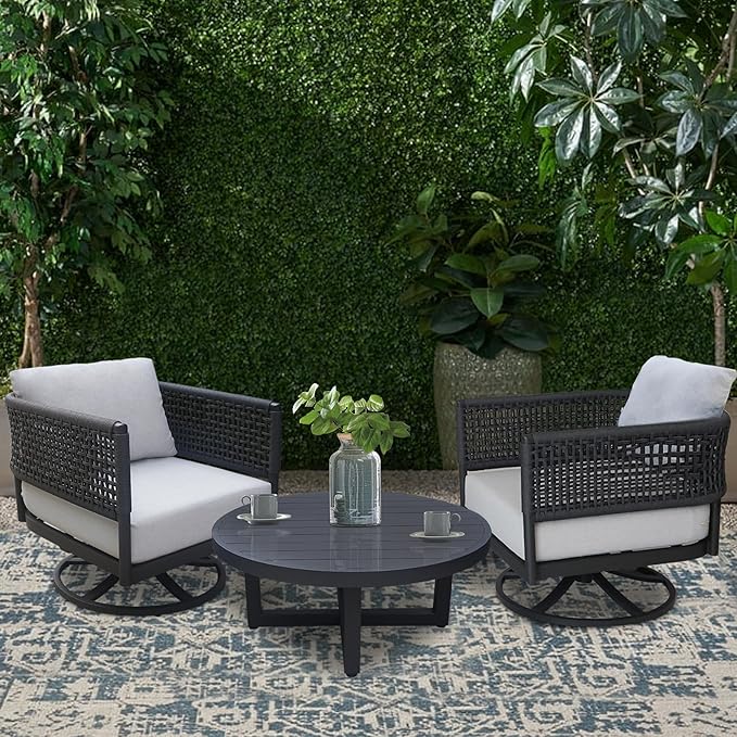 IC INTERNATIONAL CONCEPTS Outdoor Aluminum Patio Coffee Table - Charcoal