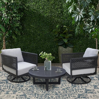 IC INTERNATIONAL CONCEPTS Outdoor Aluminum Patio Coffee Table - Charcoal