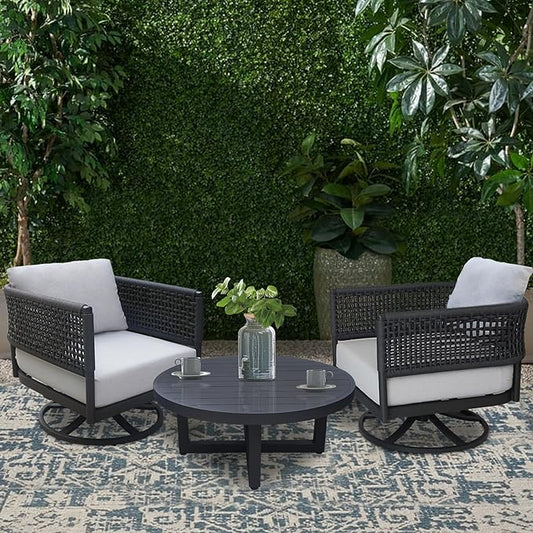 IC INTERNATIONAL CONCEPTS Outdoor Aluminum Patio Coffee Table - Charcoal