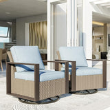 Patio Chairs Set of 2, Outdoor Swivel Rocker Patio Chairs, Metal Patio Furniture with Deep Seating - Photo 1