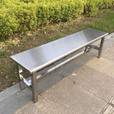 304 Stainless Steel Outdoor Patio Bench, Weatherproof Garden Benches, All-Weather Porch Backless Chair - Photo 1