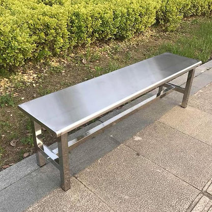 304 Stainless Steel Outdoor Patio Bench,Weatherproof Garden Benches,All-Weather Porch Backless Chair,R-shaped corner treatment,660 Lbs Load-Bearing Capacity(150*35*45cm/59*13.8*17.7in)