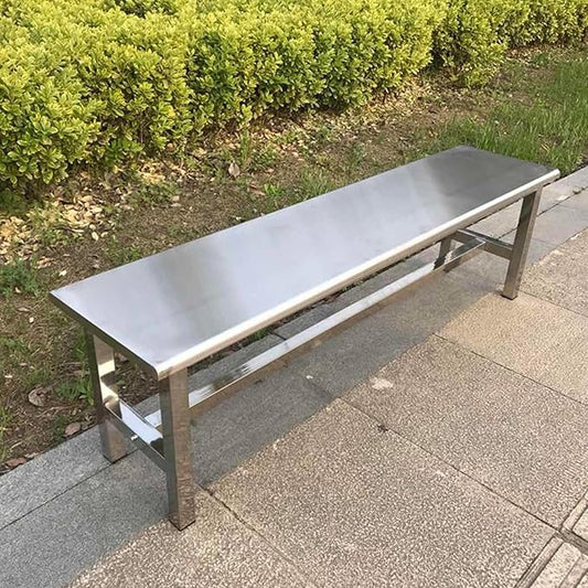 304 Stainless Steel Outdoor Patio Bench,Weatherproof Garden Benches,All-Weather Porch Backless Chair,R-shaped corner treatment,660 Lbs Load-Bearing Capacity(180*35*45cm/70.9*13.8*17.7in)