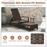 Tangkula Lounge Chair Outdoor Set of 2, Patio Rattan Chaise Lounge with Retractable Ottoman, 6-Level Adjustable Backrest - Photo 7