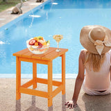 LZRS Adirondack Square Outdoor Side Table for Patio, Pool Composite Patio Table, HDPE End Tables for Backyard, Pool - Photo 8