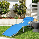 Goplus Tanning Chair, Folding Beach Lounge Chair with Face &Arm Hole, 5-Position Adjustable, Removable Pillow - Photo 9