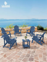LUE BONA HDPE Adirondack Chairs Set of 2 - Weather Resistant Seating with Cup Holder for Porch, Poolside - Photo 6