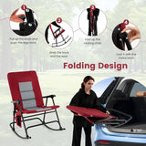 Goplus Oversized Folding Rocking Chair, Padded Patio Lounge Rocker w/Metal Frame, Armrests, Side Pocket - Photo 5