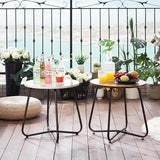 VECELO Patio Outdoor Side Snack Table,Small Round Anti-Rust Metal Style for Garden Balcony,Yard,Living Room - Photo 2