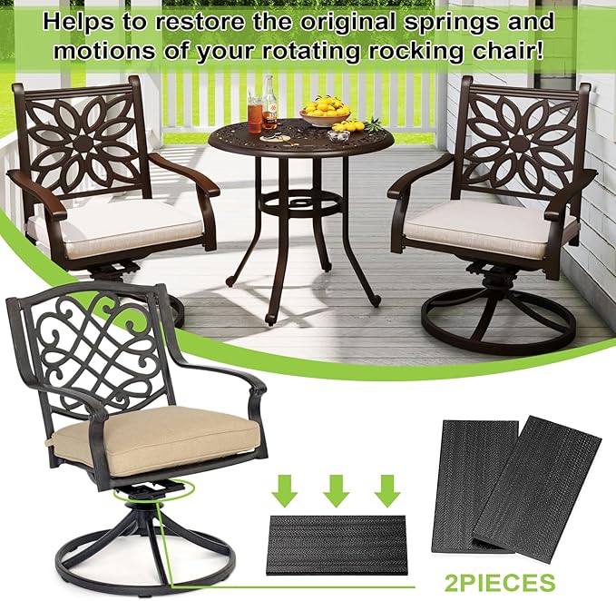 OwnMy 2 Pack Patio Rocking Chair Fiberglass Spring Plates Replacement Parts - Photo 5