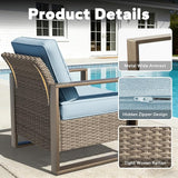 Patio Metal Wicker Chairs Set of 2 - Photo 3