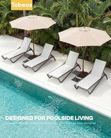 Outdoor Chaise Lounge Chair Set of 30, 5-Position Adjustable Patio Lounge Chair with Aluminum Frame - Photo 8