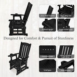 Fortune Candy Wooden Patio Glider for One Person, with High Back and Deep Contoured Seat, Solid Fir Wood - Photo 5