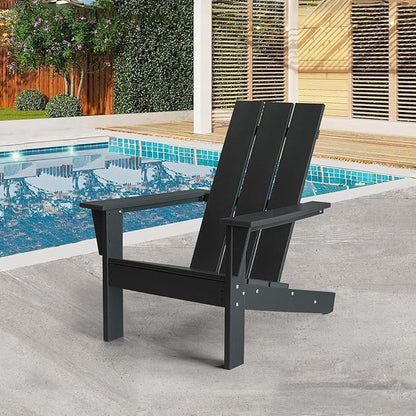 PROHIKER Adirondack Chair, HDPE Patio Chair, All Weather Outdoor Chairs for Lawn Garden Porch Backyard(Black)