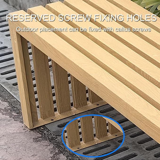 Metal Garden Bench, Outdoor Patio Bench Outdoor Benches Weatherproof, All-Weather Durability, Anti-Rust & Easy to Care(Beige,120cm)