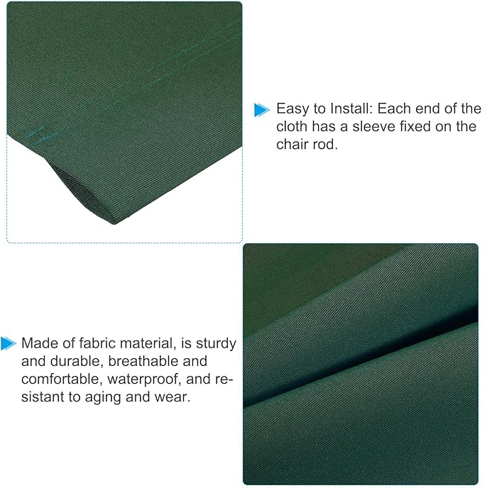 PATIKIL Beach Chair Replacement Fabric, 45 x 17 Sling Chair Replacement Oxford Cloth for Lounge Chair Sling Chair Reclining Patio Camping, Dark Green
