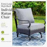 Sophia & William Patio Furniture Set, 4 Piece Metal Outdoor Conversation Set with 3-Seater Outdoor Couch, 2 Sofa Chairs - Photo 4
