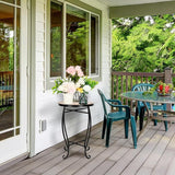 VINGLI Mosaic Outdoor Side Table, 14" Round End Table, Accent Table, Plant Stand Ideal for Pool Side, Porch, Patio - Photo 7