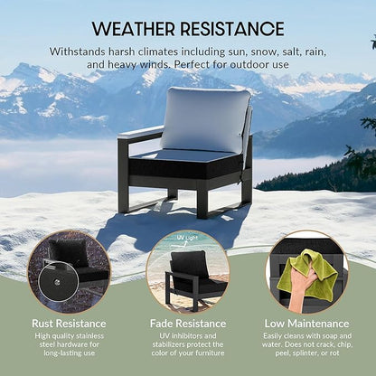 WestinTrends Montara 7-Piece Outdoor Modular L-Shaped Corner Patio Sectional Sofa Set, Black