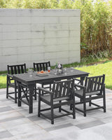 5-Piece HDPE Patio Dining Set, Outdoor Table and Chairs with Umbrella Hole, Modern Outdoor Dining Set for 4 - Photo 2
