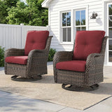 Belord Outdoor Swivel Chairs Set of 2, Patio Wicker Rocker Chairs, All Weather Patio Conversation Furniture Set - Photo 1