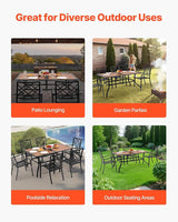 VEVOR Outdoor Patio Dining Table, 59 inch Long Rectangular Wood-Like Steel Slat Backyard Bistro Tables for 4-6 - Photo 8